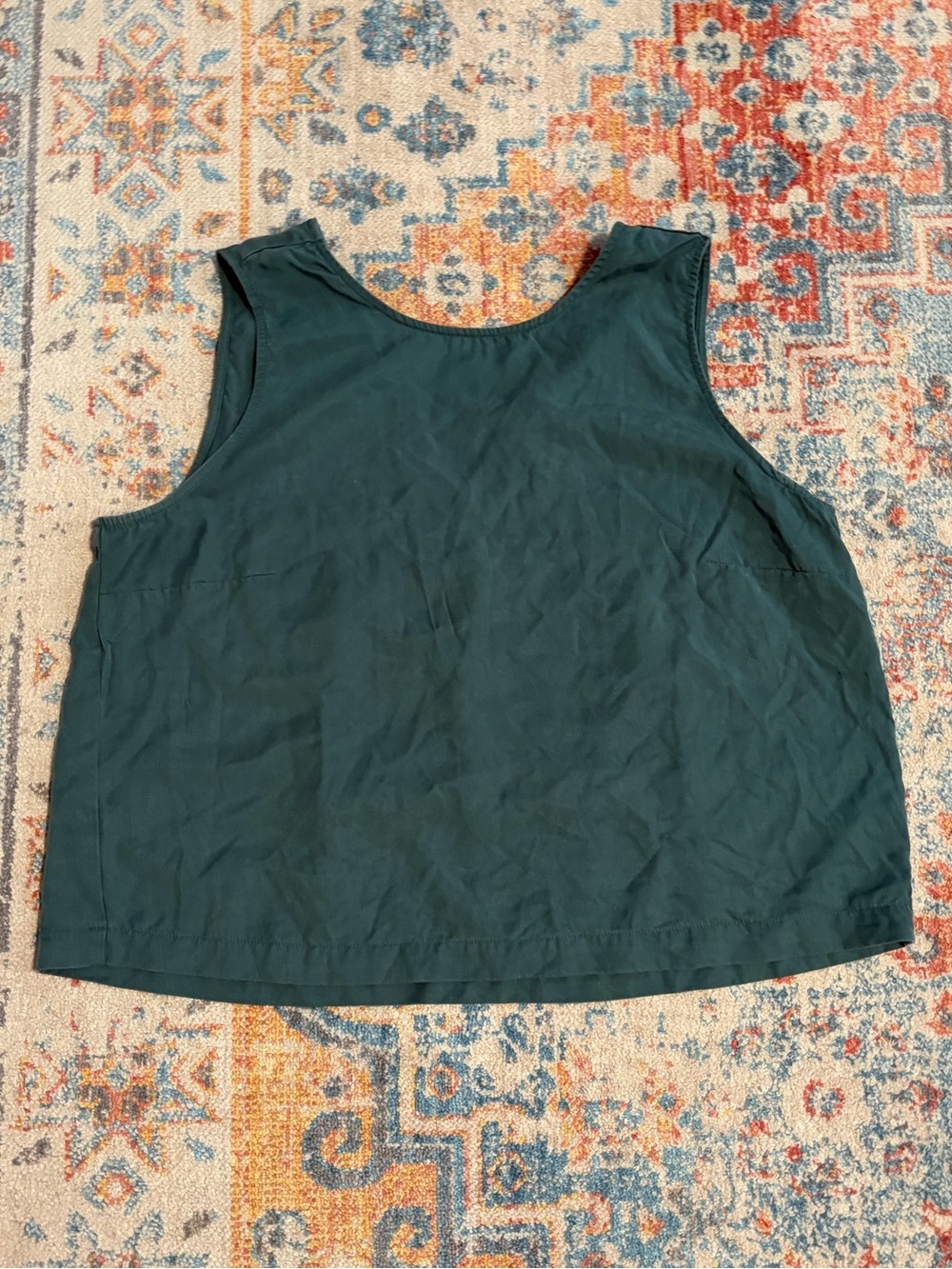 Loft green sleeveless v-neck back top